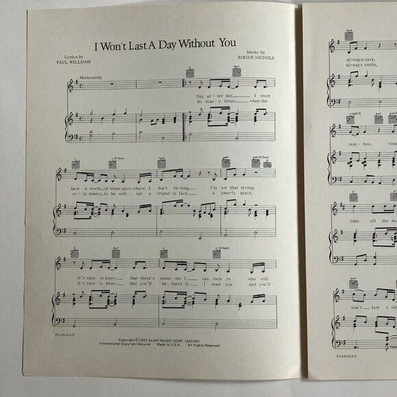 60s 70s Vintage Sheet Music Carpenters, Dusty Springfield, Glen Campbell - Picture 10 of 11